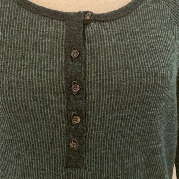 Alternative Apparel Earth Green 3/4 Henley Thermal Top - Picture 4 of 6